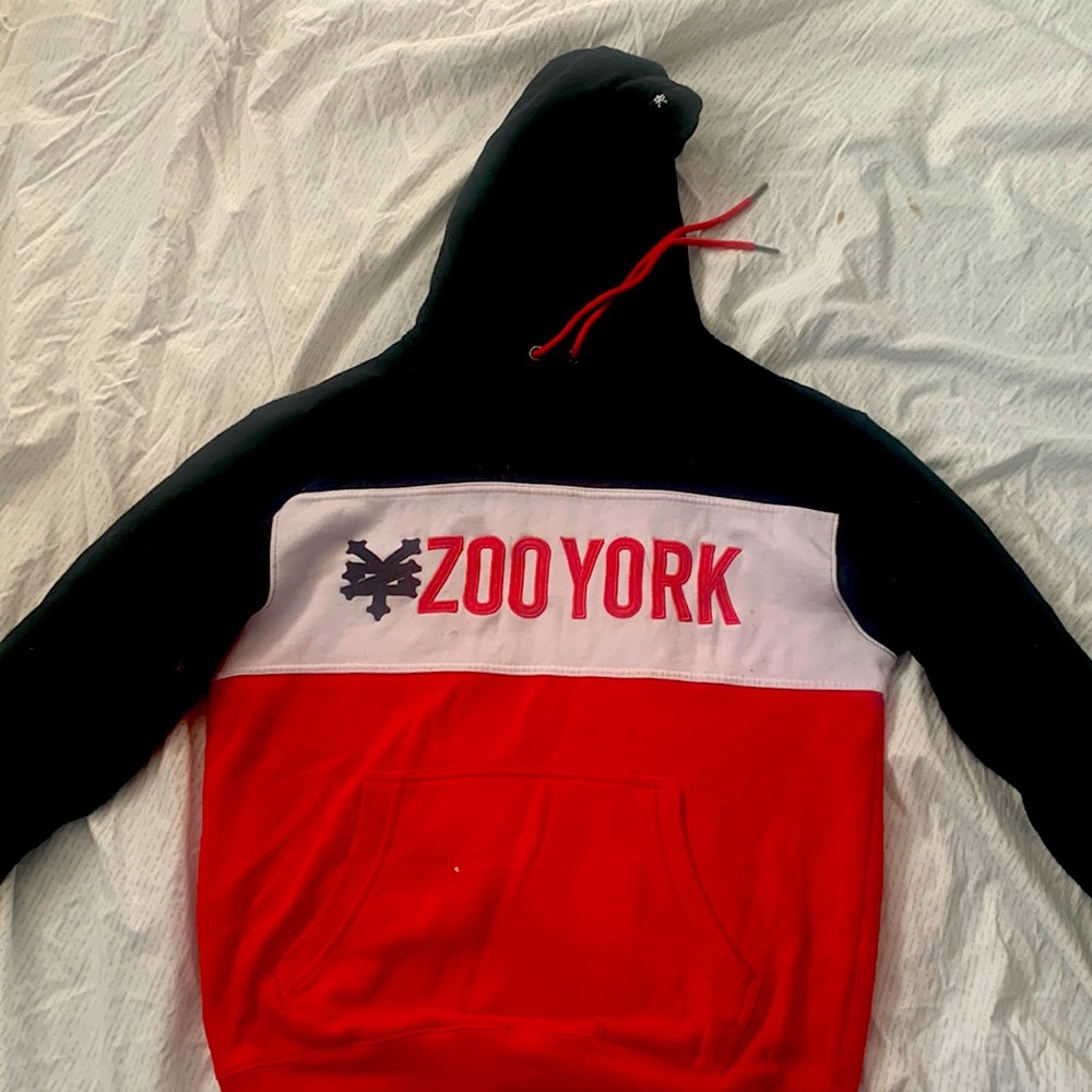 Red and black zooyork hoodie Medium